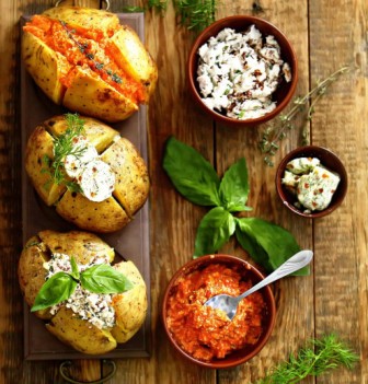 печеный картофель с начинками,Печеный картофель с разными начинка